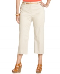 From work to weekends, Charter Club's plus size capri pants are basics for warm weather style! From work to weekends, Charter Club's plus size capri pants are basics for warm weather style!