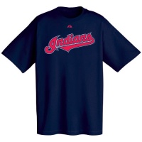 Cleveland Indians Official Wordmark Short Sleeve T-Shirt, Navy Cleveland Indians Official Wordmark Short Sleeve T-Shirt, Navy