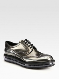 A meeting of tradition and modernity, in handcrafted spazzolato leather featuring a transparent sole.Leather upperLeather liningRubber soleMade in ItalyThis style runs large. We recommend ordering one size down for a standard fit. A meeting of tradition and modernity, in handcrafted spazzolato leather featuring a transparent sole.Leather upperLeather liningRubber soleMade in ItalyThis style runs large. We recommend ordering one size down for a standard fit.