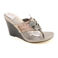 Calvin Klein Women's Fara Wedge Sandal,Pewter,8.5 M US Calvin Klein Women's Fara Wedge Sandal,Pewter,8.5 M US