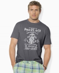 Accented with a nautical-inspired anchor print for a classic maritime look, this short-sleeved graphic T-shirt is constructed for a relaxed fit and lightweight comfort in ultra-soft cotton jersey. Accented with a nautical-inspired anchor print for a classic maritime look, this short-sleeved graphic T-shirt is constructed for a relaxed fit and lightweight comfort in ultra-soft cotton jersey.