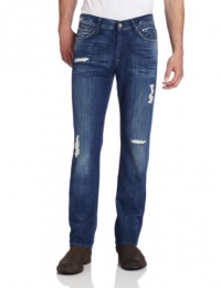 7 For All Mankind Men's Slimmy Slim Straight Leg Jean In Pebbled Cloud 7 For All Mankind Men's Slimmy Slim Straight Leg Jean In Pebbled Cloud