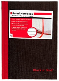 Black n' Red Casebound Notebook, Ruled, 8 1/4 x 5 7/8 Inches, White, 96 Sheets per Pad (E66857) Black n' Red Casebound Notebook, Ruled, 8 1/4 x 5 7/8 Inches, White, 96 Sheets per Pad (E66857)