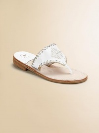 EXCLUSIVELY AT SAKS. Thong-style leather sandals are constructed with tribal inspiration and platinum whipstitch detail. Heel height, ¾ Leather lining Leather/synthetic sole Made in USAFOR PERSONALIZATION Select a quantity, then scroll down and click on PERSONALIZE & ADD TO BAG to choose and preview your personalization options. Please allow 3 to 4 weeks for delivery. EXCLUSIVELY AT SAKS. Thong-style leather sandals are constructed with tribal inspiration and platinum whipstitch detail. Heel height, ¾ Leather lining Leather/synthetic sole Made in USAFOR PERSONALIZATION Select a quantity, then scroll down and click on PERSONALIZE & ADD TO BAG to choose and preview your personalization options. Please allow 3 to 4 weeks for delivery.