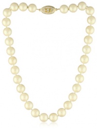 Carolee Gold Metalist Gold-Tone White Pearl with Oval Clasp Necklace