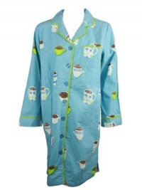 Charter Club Womens Hot Cocoa Button-Up Long Sleeve Sleep Shirt