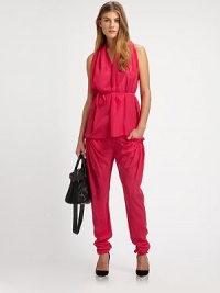 Inspired from the runway, these whisper-weight pants with ruched ruffle-trim pockets are a prime example of this season's sports-luxe trend. Button closureZip flyRuffle-trim pocketsRise, about 11Inseam, about 33CuproHand washMade in ItalySIZE & FITModel shown is 5'10 (177cm) wearing US size 4. Inspired from the runway, these whisper-weight pants with ruched ruffle-trim pockets are a prime example of this season's sports-luxe trend. Button closureZip flyRuffle-trim pocketsRise, about 11Inseam, about 33CuproHand washMade in ItalySIZE & FITModel shown is 5'10 (177cm) wearing US size 4.