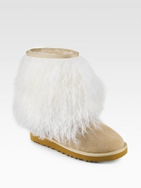 It's all about the soft, sheepskin cuff in this new suede style.Shaft, 5 Leg circumference, 14½ Suede and shearling upper Pull-on style Shearling lining Padded insole Rubber sole ImportedOUR FIT MODEL RECOMMENDS ordering true whole size; ½ sizes should order the next whole size up. It's all about the soft, sheepskin cuff in this new suede style.Shaft, 5 Leg circumference, 14½ Suede and shearling upper Pull-on style Shearling lining Padded insole Rubber sole ImportedOUR FIT MODEL RECOMMENDS ordering true whole size; ½ sizes should order the next whole size up.