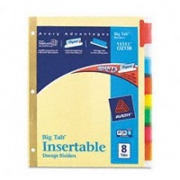 Avery WorkSaver Big Tab Insertable Dividers, 8-Tab, 1 Set (11111) Avery WorkSaver Big Tab Insertable Dividers, 8-Tab, 1 Set (11111)