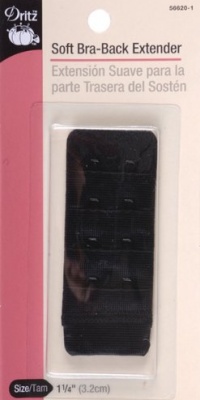 Dritz(R) Bra Back Extender 1-1/4 Inch Wide-Black 2 Hooks Dritz(R) Bra Back Extender 1-1/4 Inch Wide-Black 2 Hooks