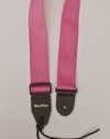 Guitar Strap Pink Nylon with Solid Leather Ends & Heavy Duty Tie Lace Quality Made in U.S.A. Fast Free Shipping To Any U.S. Address