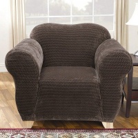 Sure Fit Stretch Royal Diamond 1-Piece Chair Slipcover, Chocolate Sure Fit Stretch Royal Diamond 1-Piece Chair Slipcover, Chocolate