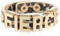 BCBGeneration Ivory Leopard Print and Gold Fierce Affirmation Bracelet