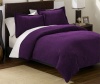 Chezmoi Collection 3 Pieces Solid Purple Soft Microsuede Comforter with Pillowcase Set King Size Bedding