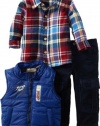 Nannette Baby-Boys Infant 3 Piece Race Team Vest Set, Blue, 18 Months