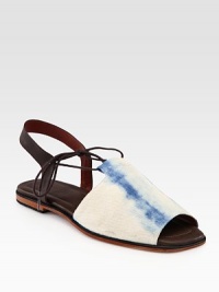 Joined together by skinny laces, soft leather and distressed denim-like canvas conclude with a secure slingback. Leather and canvas upperLeather lining and solePadded insoleImportedPlease note: Wash may vary.OUR FIT MODEL RECOMMENDS ordering true size. Joined together by skinny laces, soft leather and distressed denim-like canvas conclude with a secure slingback. Leather and canvas upperLeather lining and solePadded insoleImportedPlease note: Wash may vary.OUR FIT MODEL RECOMMENDS ordering true size.