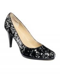 Sequins and velour make an excellent pair. Ellen Tracy's Cody pumps feature a pointed toe and a moderate covered heel. Sequins and velour make an excellent pair. Ellen Tracy's Cody pumps feature a pointed toe and a moderate covered heel.