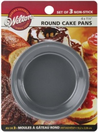 Wilton 2105-1829 Mini Round Pans, 4 by 1.25-Inch, Set of 3