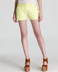Yellow neon Theory shorts lend sunny style to your every day. Layered over a itty-bitty bikini or teamed with your favorite tee, these rockin' minis make the most of summer. Yellow neon Theory shorts lend sunny style to your every day. Layered over a itty-bitty bikini or teamed with your favorite tee, these rockin' minis make the most of summer.