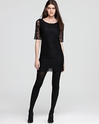 This sublime lace PJK Patterson J. Kincaid dress flaunts the hottest trend of the season in a classic shift silhouette. This sublime lace PJK Patterson J. Kincaid dress flaunts the hottest trend of the season in a classic shift silhouette.