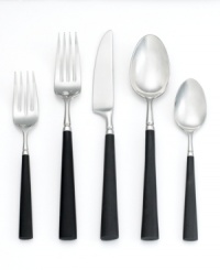 Yamazaki makes everyday meals anything but ordinary with Noire flatware. Black handles contrast the silver shine of stainless steel for a look of sleek, unconventionally cool style. Yamazaki makes everyday meals anything but ordinary with Noire flatware. Black handles contrast the silver shine of stainless steel for a look of sleek, unconventionally cool style.