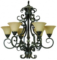 Yosemite Home Decor F053A06LTS Mariposa 6 Light Chandelier, Turismo Glass Shades, Tuscan Sand Finished Frame, 30 x 36 Yosemite Home Decor F053A06LTS Mariposa 6 Light Chandelier, Turismo Glass Shades, Tuscan Sand Finished Frame, 30 x 36