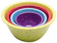 Zak Designs Confetti Nested Mixing Bowls, Kiwi Assorted Brights, Set of 4