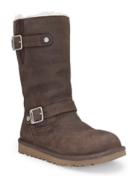 UGG® Australia boots get an update with a motorcycle look. Two adjustable buckles at ankle and top. UGG® Australia boots get an update with a motorcycle look. Two adjustable buckles at ankle and top.