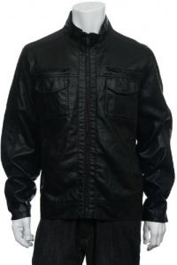 Guess Black LS Faux Leather Jacket