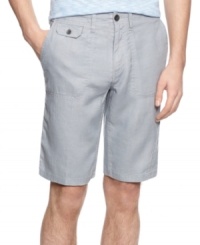Sharpen your spring look with these linen shorts from Calvin Klein. Sharpen your spring look with these linen shorts from Calvin Klein.