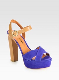 Vibrant suede and richly hued leather join in this trendy, colorblock design. Leather-covered heel, 5 (125mm)Covered platform, 1 (25mm)Compares to a 4 heel (100mm)Suede and leather upperLeather lining and solePadded insoleImportedOUR FIT MODEL RECOMMENDS ordering one half size up as this style runs small. Vibrant suede and richly hued leather join in this trendy, colorblock design. Leather-covered heel, 5 (125mm)Covered platform, 1 (25mm)Compares to a 4 heel (100mm)Suede and leather upperLeather lining and solePadded insoleImportedOUR FIT MODEL RECOMMENDS ordering one half size up as this style runs small.