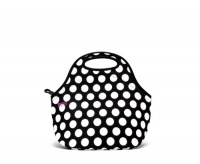 BUILT Neoprene Gourmet Getaway Lunch Tote, Big Dot, Black and White BUILT Neoprene Gourmet Getaway Lunch Tote, Big Dot, Black and White
