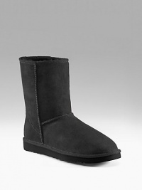 Cold-weather favorites made of twin-faced sheepskin with genuine sheepskin sockliner that naturally wicks away moisture, keeping feet dry and warm. Light, flexible molded rubber outsole Height, approx. 8½ Imported Cold-weather favorites made of twin-faced sheepskin with genuine sheepskin sockliner that naturally wicks away moisture, keeping feet dry and warm. Light, flexible molded rubber outsole Height, approx. 8½ Imported