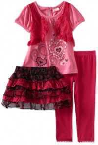 Nannette Baby-girls Infant Lace and Heart Skirt Legging Set, Fuschia, 24 Months Nannette Baby-girls Infant Lace and Heart Skirt Legging Set, Fuschia, 24 Months