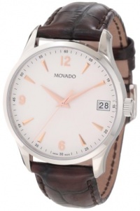 Movado Men's 0606570 Circa Brown Crocodile-Embossed Leather Strap Watch Movado Men's 0606570 Circa Brown Crocodile-Embossed Leather Strap Watch