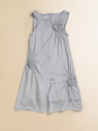 Your young lady will make an entrance in this sophisticated yet sweet frock lavished with large rosettes.V-neckSleevelessBack zipperA-line silhouetteViscoseMachine washImported Your young lady will make an entrance in this sophisticated yet sweet frock lavished with large rosettes.V-neckSleevelessBack zipperA-line silhouetteViscoseMachine washImported