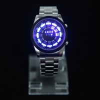 Clean Steel Blue Binary LED Men's Fashion Watch by TVG Clean Steel Blue Binary LED Men's Fashion Watch by TVG