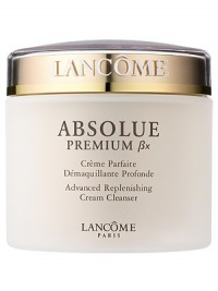 Sets a new standard in age-targeted skincare with Absolue Premium Bx Advanced Replenishing Cream Cleanser to visibly replenish, repair and rejuvenate skin. Absolue Premium Bx Advanced Replenishing Cream Cleanser is enriched with gentle cleansing agents and with the replenishing ßio-Network of Wild Yam, Soy and Sea Algae to gently cleanse and intensely hydrate mature skin. This Cream Cleanser helps eliminate impurities and every lingering trace of makeup; bathing skin in absolute comfort. Sets a new standard in age-targeted skincare with Absolue Premium Bx Advanced Replenishing Cream Cleanser to visibly replenish, repair and rejuvenate skin. Absolue Premium Bx Advanced Replenishing Cream Cleanser is enriched with gentle cleansing agents and with the replenishing ßio-Network of Wild Yam, Soy and Sea Algae to gently cleanse and intensely hydrate mature skin. This Cream Cleanser helps eliminate impurities and every lingering trace of makeup; bathing skin in absolute comfort.