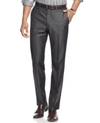 Sleek and stylish, these sharkskin pants from Tallia Orange take a bite out of your workweek wear. Sleek and stylish, these sharkskin pants from Tallia Orange take a bite out of your workweek wear.