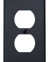 Leviton 80703-E 1-Gang Duplex Device Receptacle Wallplate, Standard Size, Thermoplastic Nylon, Device Mount, Black