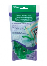 Clover 3157 24-Piece Jumbo Wonder Clips with Seam Allowance Markings, 2-1/4-Inch, Green Clover 3157 24-Piece Jumbo Wonder Clips with Seam Allowance Markings, 2-1/4-Inch, Green