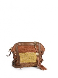 THE LOOKCalf leather crossbody strapLambskin knit panelsPebbled lambskin bodyLogo tassel charmLace-up details at sidesProtective metal feetTop zip closureOne inside zip pocketTwo inside open pocketsInside logo detailTHE MEASUREMENTAdjustable crossbody strap, 20-23½ drop10W X 8H X 3DTHE MATERIALLambskinCalf leather trimFully linedORIGINImported THE LOOKCalf leather crossbody strapLambskin knit panelsPebbled lambskin bodyLogo tassel charmLace-up details at sidesProtective metal feetTop zip closureOne inside zip pocketTwo inside open pocketsInside logo detailTHE MEASUREMENTAdjustable crossbody strap, 20-23½ drop10W X 8H X 3DTHE MATERIALLambskinCalf leather trimFully linedORIGINImported