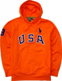Polo Ralph Lauren USA Fleece Big Pony Hoodie, Orange, M Polo Ralph Lauren USA Fleece Big Pony Hoodie, Orange, M