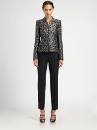 Finespun wool flannel with a hint of stretch, tailored in a flattering, slim-leg silhouette.Self waistbandSide slit pocketsVertical font seamsFully linedInseam, about 2997% wool/3% elastaneDry cleanMade in Italy of imported fabricModel shown is 5'10 (177cm) wearing US size 2. Finespun wool flannel with a hint of stretch, tailored in a flattering, slim-leg silhouette.Self waistbandSide slit pocketsVertical font seamsFully linedInseam, about 2997% wool/3% elastaneDry cleanMade in Italy of imported fabricModel shown is 5'10 (177cm) wearing US size 2.