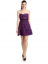 THE LOOKAllover tiered pleated constructionContrasting waistbandSweetheart necklineStructured bodiceBack zip with hook-and-eye closureTHE FITAbout 26 from top to hemTHE MATERIALPolyesterFully linedCARE & ORIGINDry cleanImportedModel shown is 5'10 (177cm) wearing US size 4. THE LOOKAllover tiered pleated constructionContrasting waistbandSweetheart necklineStructured bodiceBack zip with hook-and-eye closureTHE FITAbout 26 from top to hemTHE MATERIALPolyesterFully linedCARE & ORIGINDry cleanImportedModel shown is 5'10 (177cm) wearing US size 4.