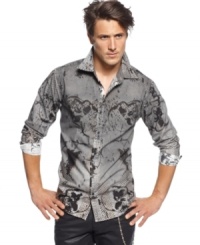 The death of print was greatly exaggerated. This long-sleeved shirt from Andrew Charles is proof that solid shirts aren't the only kid on the style block. The death of print was greatly exaggerated. This long-sleeved shirt from Andrew Charles is proof that solid shirts aren't the only kid on the style block.
