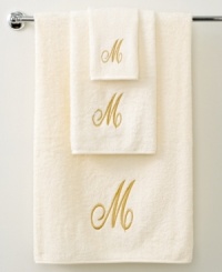 Utterly classic, this Initial Script bath towel gives your bathroom that personal touch it deserves in a completely elegant design. Features a beautifully embroidered script letter of your choice on a soft cotton ground. Utterly classic, this Initial Script bath towel gives your bathroom that personal touch it deserves in a completely elegant design. Features a beautifully embroidered script letter of your choice on a soft cotton ground.
