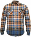 Silver Brand Men's Plaid Long Sleeve Button Down Western Shirt Blue/ Brown