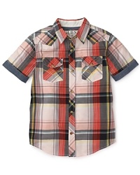 Classic preppy style in on-trend colors this summer - with cambray/denim-lined rollup cuffs, it's a great shirt to pair with cargo shorts or cut offs. Classic preppy style in on-trend colors this summer - with cambray/denim-lined rollup cuffs, it's a great shirt to pair with cargo shorts or cut offs.