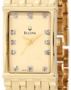 Bulova Men's 97F52 Diamond Accented Gold-Tone Steel Watch